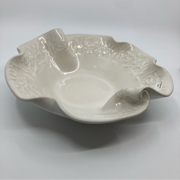 New Hilborn Pottery in between bowl white ceramic serving salad bowl spoons - Picture 2 of 8